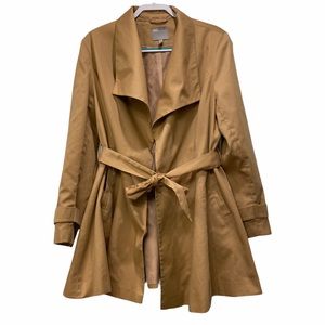 ASOS Brown Overlay Coat w/ Belt Size 14
